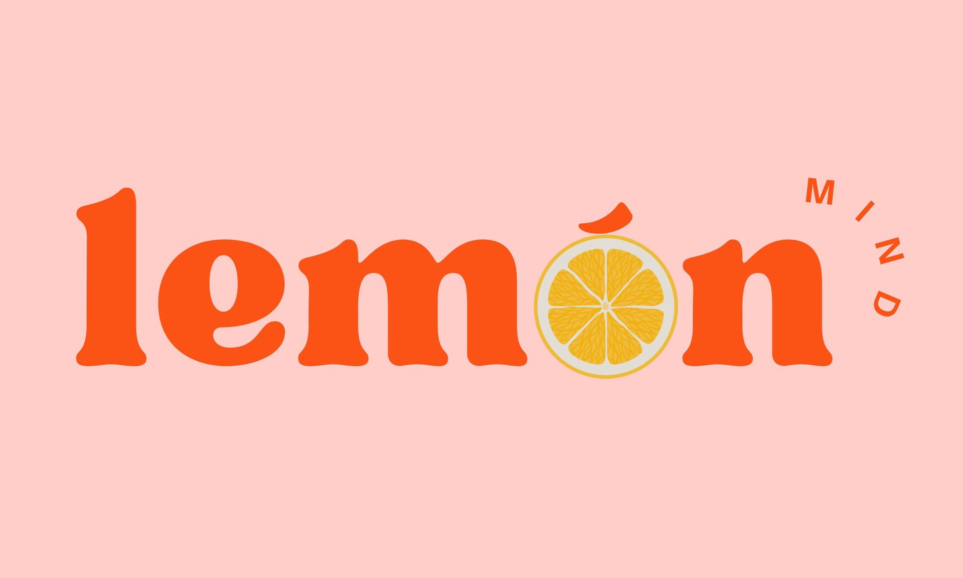 The word lemon in orange letters with a lemon slice illustration replacing the O, set on a pink background